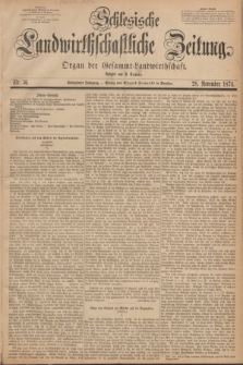 Schlesische Landwirthschaftliche Zeitung : Organ der Gesammt Landwirthschaft. Jg.15, Nr. 56 (28 November 1874)