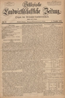 Schlesische Landwirthschaftliche Zeitung : Organ der Gesammt Landwirthschaft. Jg.15, Nr. 58 (5 December 1874) + dod.