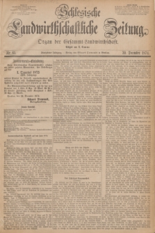 Schlesische Landwirthschaftliche Zeitung : Organ der Gesammt Landwirthschaft. Jg.15, Nr. 65 (30 December 1874)