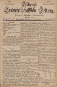 Schlesische Landwirthschaftliche Zeitung : Organ der Gesammt Landwirthschaft. Jg.16, Nr. 14 (17 Februar 1875) + dod.