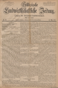 Schlesische Landwirthschaftliche Zeitung : Organ der Gesammt Landwirthschaft. Jg.16, Nr. 39 (15 Mai 1875)