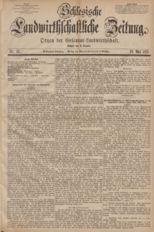Schlesische Landwirthschaftliche Zeitung : Organ der Gesammt Landwirthschaft. Jg.16, Nr. 43 (29 Mai 1875)