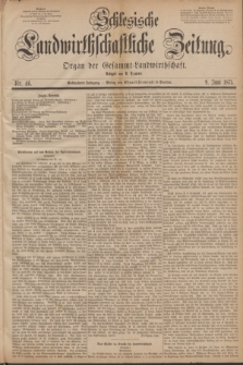 Schlesische Landwirthschaftliche Zeitung : Organ der Gesammt Landwirthschaft. Jg.16, Nr. 46 (9 Juni 1875) + dod.