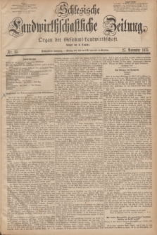 Schlesische Landwirthschaftliche Zeitung : Organ der Gesammt Landwirthschaft. Jg.16, Nr. 95 (27 November 1875)