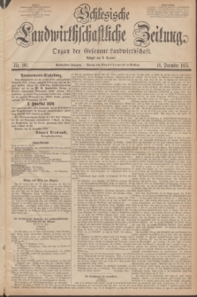Schlesische Landwirthschaftliche Zeitung : Organ der Gesammt Landwirthschaft. Jg.16, Nr. 101 (18 December 1875)