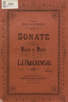 Sonate : pour piano et violon : op. 13