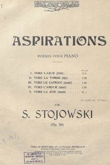 Aspirations : poemes pour piano : op. 39. No. 1, Vers l'azur (Prélude)