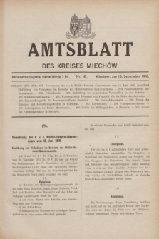 Amtsblatt des Kreises Miechów. 1916, Nr. 18 (15 September)