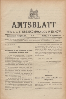 Amtsblatt des k. u. k. Kreiskommandos Miechów. 1918, nr 5 (15 September)