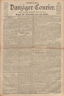 Danziger Courier : Kleine Danziger Zeitung für Stadt und Land : Organ für Jedermann aus dem Volke. Jg.15, Nr. 37 (13 Februar 1896)