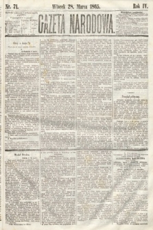 Gazeta Narodowa. 1865, nr 71