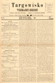 Targowisko : czasopismo dla handlu bydłem i nierogacizną = Viehmerkt-Bericht : Fachorgan für den Internationalem Viehverkehr. 1893, nr 15