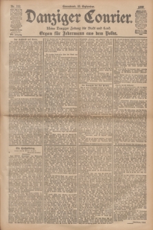 Danziger Courier : Kleine Danziger Zeitung für Stadt und Land : Organ für Jedermann aus dem Volke. Jg.17, Nr. 212 (10 September 1898)