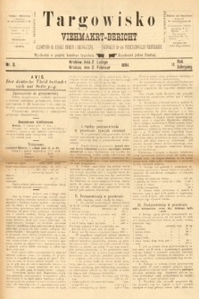 Targowisko : czasopismo dla handlu bydłem i nierogacizną = Viehmerkt-Bericht : Fachorgan für den Internationalem Viehverkehr. 1894, nr 5