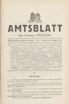 Amtsblatt des Kreises Pińczów. 1918, Nr. 5 (17 August) + dod.