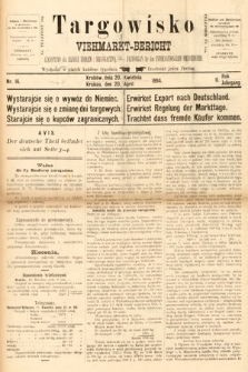 Targowisko : czasopismo dla handlu bydłem i nierogacizną = Viehmerkt-Bericht : Fachorgan für den Internationalem Viehverkehr. 1894, nr 16