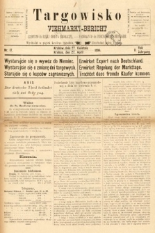 Targowisko : czasopismo dla handlu bydłem i nierogacizną = Viehmerkt-Bericht : Fachorgan für den Internationalem Viehverkehr. 1894, nr 17