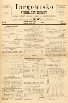 Targowisko : czasopismo dla handlu bydłem i nierogacizną = Viehmerkt-Bericht : Fachorgan für den Internationalem Viehverkehr. 1894, nr 20