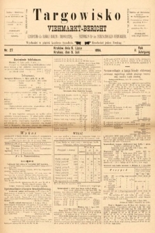 Targowisko : czasopismo dla handlu bydłem i nierogacizną = Viehmerkt-Bericht : Fachorgan für den Internationalem Viehverkehr. 1894, nr 27