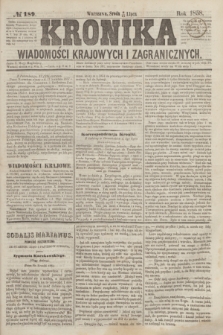 Kronika Wiadomości Krajowych i Zagranicznych. [R.3], № 189 (21 lipca 1858)