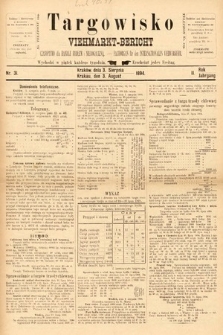 Targowisko : czasopismo dla handlu bydłem i nierogacizną = Viehmerkt-Bericht : Fachorgan für den Internationalem Viehverkehr. 1894, nr 31