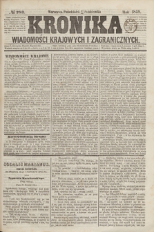 Kronika Wiadomości Krajowych i Zagranicznych. [R.3], № 283 (25 października 1858)