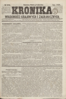 Kronika Wiadomości Krajowych i Zagranicznych. [R.3], № 284 (26 października 1858)
