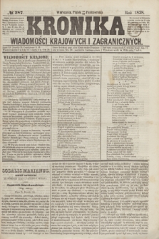 Kronika Wiadomości Krajowych i Zagranicznych. [R.3], № 287 (29 października 1858)