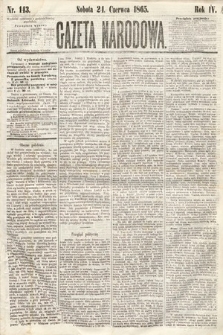 Gazeta Narodowa. 1865, nr 143