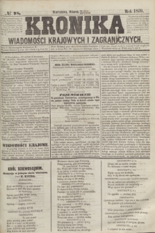 Kronika Wiadomości Krajowych i Zagranicznych. 1859, № 98 (12 kwietnia)