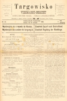 Targowisko : czasopismo dla handlu bydłem i nierogacizną = Viehmerkt-Bericht : Fachorgan für den Internationalem Viehverkehr. 1894, nr 42