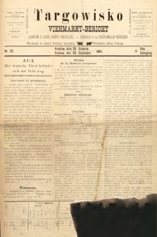 Targowisko : czasopismo dla handlu bydłem i nierogacizną = Viehmerkt-Bericht : Fachorgan für den Internationalem Viehverkehr. 1894, nr 52
