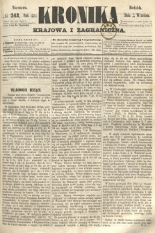 Kronika Krajowa i Zagraniczna. 1860, № 243 (16 września)