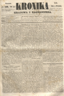 Kronika Krajowa i Zagraniczna. 1860, № 246 (19 września)
