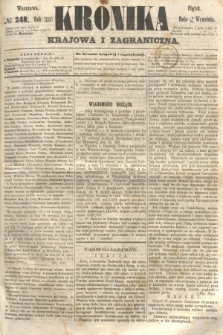 Kronika Krajowa i Zagraniczna. 1860, № 248 (21 września)
