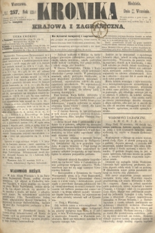 Kronika Krajowa i Zagraniczna. 1860, № 257 (30 września)