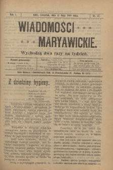 Wiadomości Maryawickie. R.1, nr 37 (13 maja 1909)