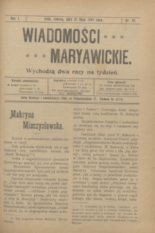 Wiadomości Maryawickie. R.1, nr 38 (15 maja 1909)