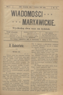 Wiadomości Maryawickie. R.1, nr 43 (3 czerwca 1909)