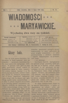 Wiadomości Maryawickie. R.1, nr 55 (15 lipca 1909)