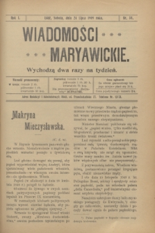 Wiadomości Maryawickie. R.1, nr 58 (24 lipca 1909)