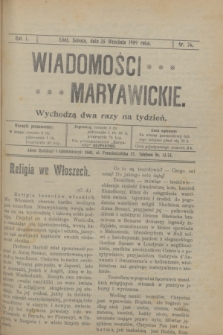 Wiadomości Maryawickie. R.1, nr 76 (25 września 1909)