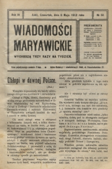 Wiadomości Maryawickie. R.4, № 56 (9 maja 1912)