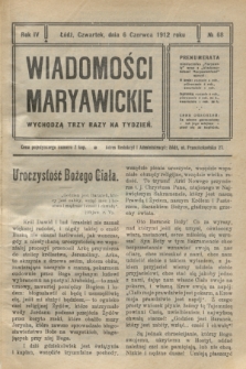 Wiadomości Maryawickie. R.4, № 68 (6 czerwca 1912)