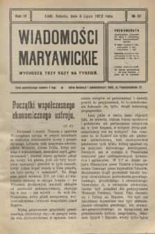 Wiadomości Maryawickie. R.4, № 81 (6 lipca 1912)