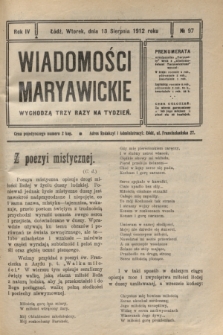 Wiadomości Maryawickie. R.4, № 97 (13 sierpnia 1912)