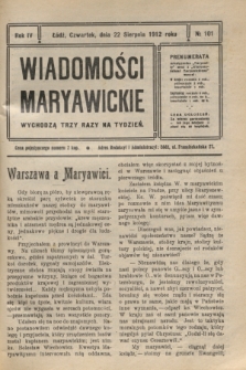 Wiadomości Maryawickie. R.4, № 101 (22 sierpnia 1912)