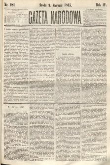 Gazeta Narodowa. 1865, nr 181