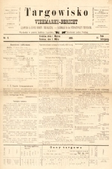 Targowisko : czasopismo dla handlu bydłem i nierogacizną = Viehmerkt-Bericht : Fachorgan für den Internationalem Viehverkehr. 1895, nr 9