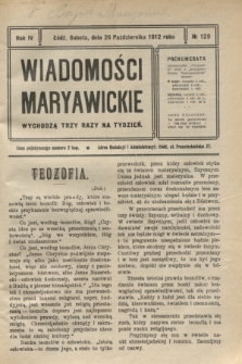 Wiadomości Maryawickie. R.4, № 129 (26 października 1912)